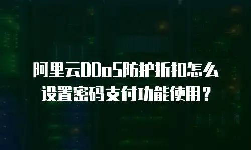 阿里云DDoS防护折扣怎么设置密码支付功能使用？