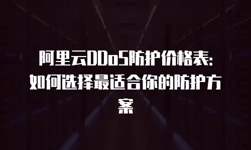 阿里云DDoS防护价格表：如何选择最适合你的防护方案