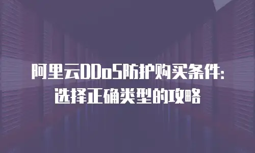 阿里云DDoS防护购买条件：选择正确类型的攻略