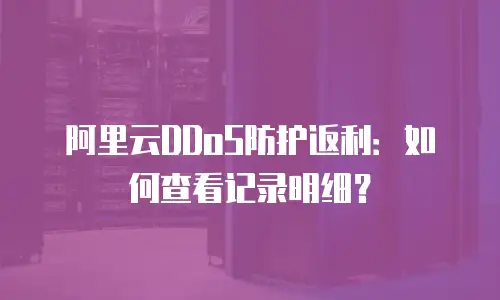 阿里云DDoS防护返利：如何查看记录明细？