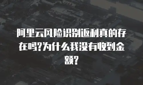 阿里云风险识别返利真的存在吗?为什么我没有收到金额?