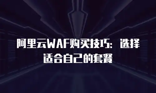 阿里云WAF购买技巧：选择适合自己的套餐