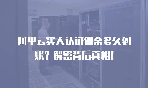 阿里云实人认证佣金多久到账？解密背后真相！