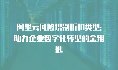 阿里云风险识别折扣类型：助力企业数字化转型的金钥匙