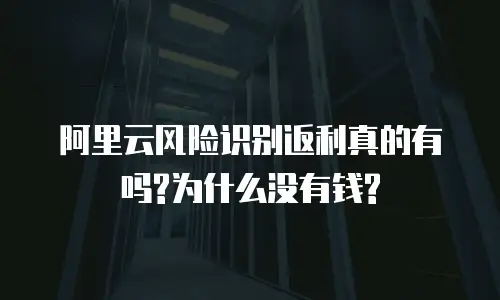 阿里云风险识别返利真的有吗?为什么没有钱?