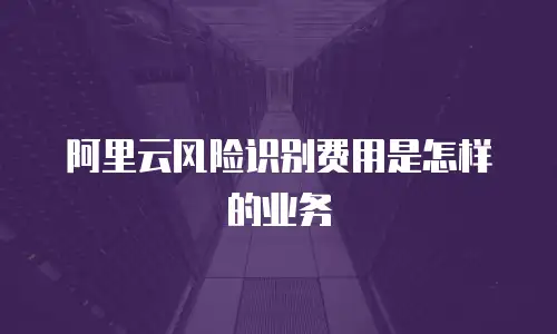 阿里云风险识别费用是怎样的业务