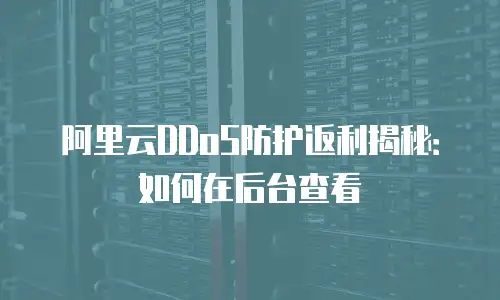 阿里云DDoS防护返利揭秘：如何在后台查看
