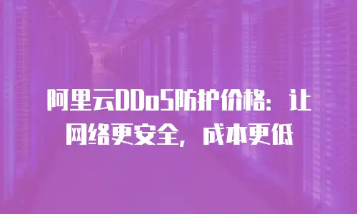 阿里云DDoS防护价格：让网络更安全，成本更低