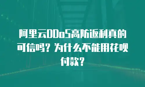 阿里云DDoS高防返利真的可信吗？为什么不能用花呗付款？