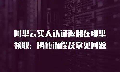 阿里云实人认证返佣在哪里领取：揭秘流程及常见问题