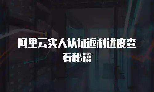 阿里云实人认证返利进度查看秘籍