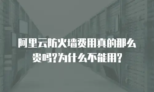 阿里云防火墙费用真的那么贵吗?为什么不能用?