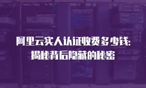 阿里云实人认证收费多少钱：揭秘背后隐藏的秘密