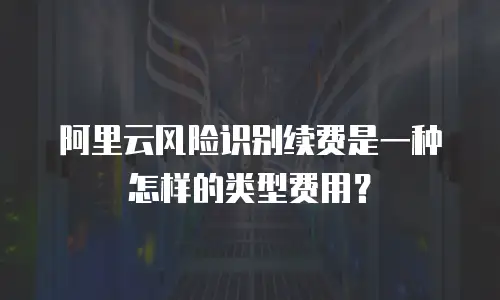 阿里云风险识别续费是一种怎样的类型费用？