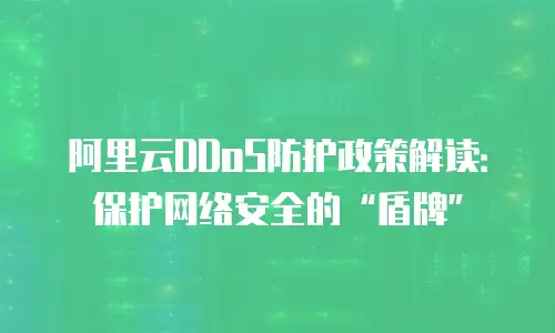 阿里云DDoS防护政策解读：保护网络安全的“盾牌”