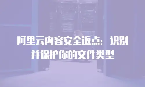 阿里云内容安全返点：识别并保护你的文件类型