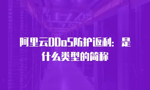 阿里云DDoS防护返利：是什么类型的简称