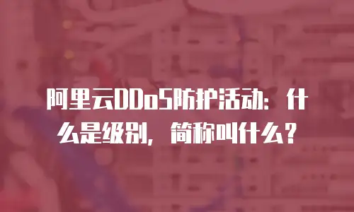 阿里云DDoS防护活动：什么是级别，简称叫什么？