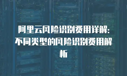 阿里云风险识别费用详解：不同类型的风险识别费用解析