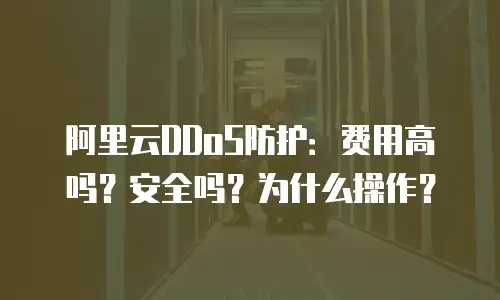 阿里云DDoS防护：费用高吗？安全吗？为什么操作？