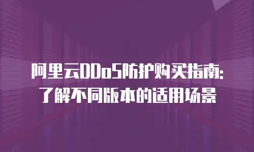 阿里云DDoS防护购买指南: 了解不同版本的适用场景