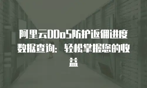 阿里云DDoS防护返佣进度数据查询：轻松掌握您的收益