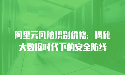 阿里云风险识别价格：揭秘大数据时代下的安全防线
