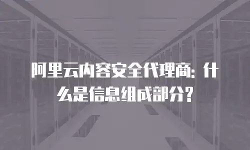 阿里云内容安全代理商: 什么是信息组成部分?