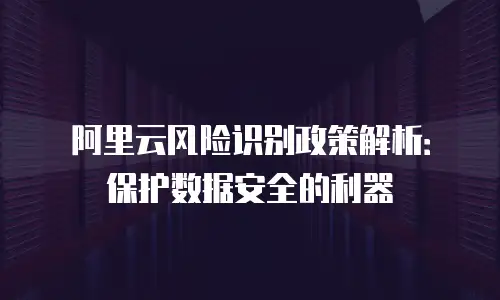 阿里云风险识别政策解析：保护数据安全的利器