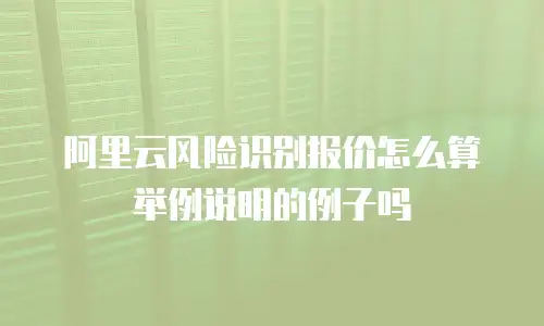 阿里云风险识别报价怎么算举例说明的例子吗