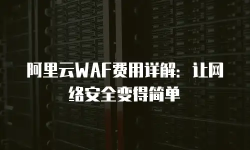 阿里云WAF费用详解：让网络安全变得简单