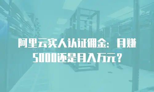 阿里云实人认证佣金：月赚5000还是月入万元？