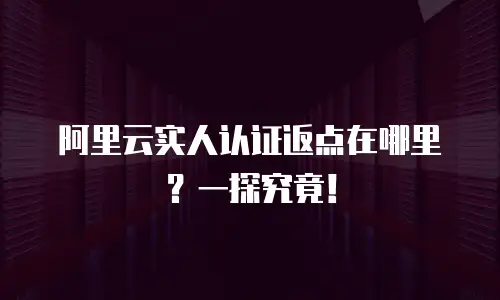阿里云实人认证返点在哪里？一探究竟！