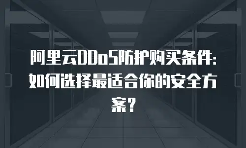 阿里云DDoS防护购买条件：如何选择最适合你的安全方案？