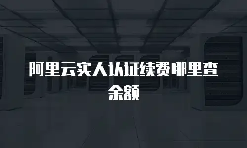阿里云实人认证续费哪里查余额