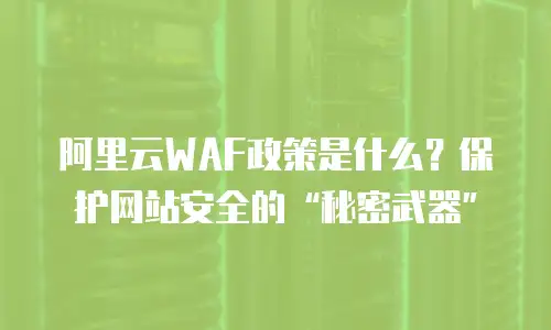 阿里云WAF政策是什么？保护网站安全的“秘密武器”