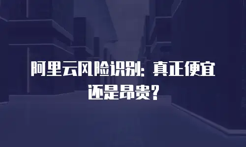 阿里云风险识别: 真正便宜还是昂贵?