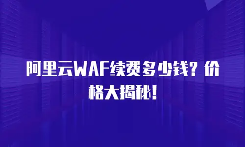 阿里云WAF续费多少钱？价格大揭秘！