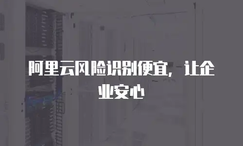 阿里云风险识别便宜，让企业安心