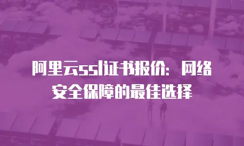 阿里云ssl证书报价：网络安全保障的最佳选择