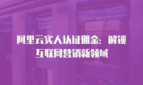 阿里云实人认证佣金：解锁互联网营销新领域