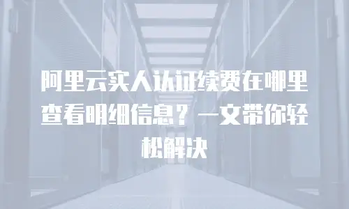 阿里云实人认证续费在哪里查看明细信息？一文带你轻松解决