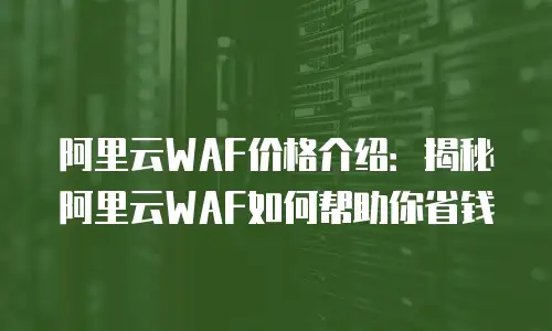 阿里云WAF价格介绍：揭秘阿里云WAF如何帮助你省钱