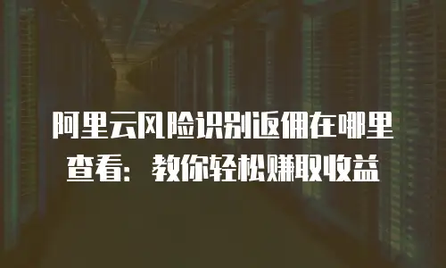 阿里云风险识别返佣在哪里查看：教你轻松赚取收益