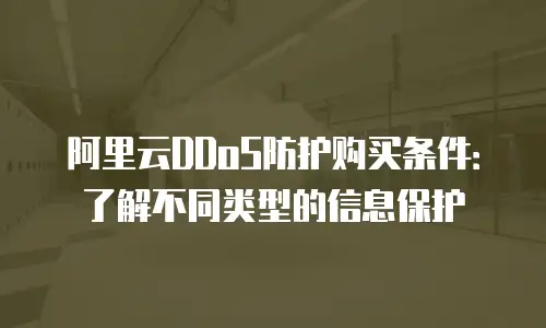 阿里云DDoS防护购买条件：了解不同类型的信息保护