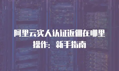 阿里云实人认证返佣在哪里操作：新手指南
