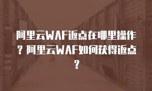 阿里云WAF返点在哪里操作？阿里云WAF如何获得返点？