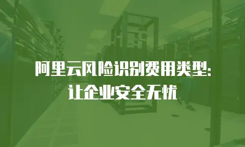 阿里云风险识别费用类型：让企业安全无忧
