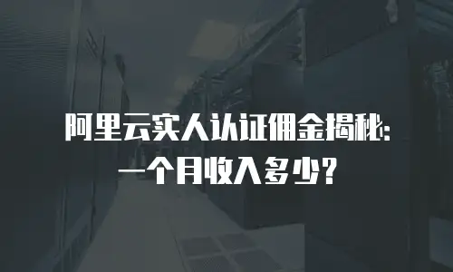 阿里云实人认证佣金揭秘：一个月收入多少？