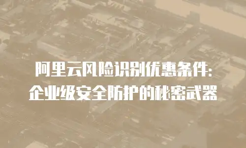 阿里云风险识别优惠条件：企业级安全防护的秘密武器
